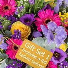 Gift Set 1 - Florist Choice Basket &amp; Balloon