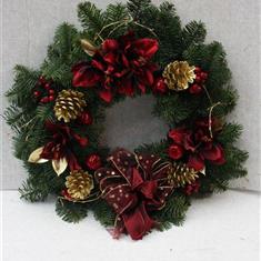 Red and Gold Christmas Wreath